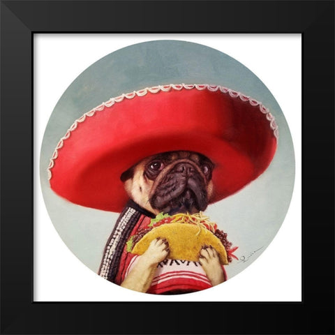 Mi Taco Mi Amigo Black Modern Wood Framed Art Print by Heffernan, Lucia
