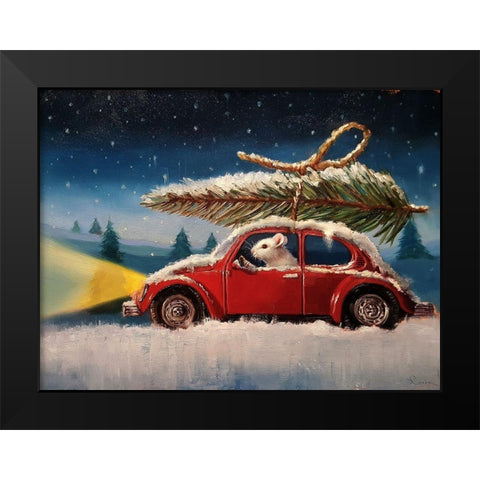 Tis The Season Black Modern Wood Framed Art Print by Heffernan, Lucia