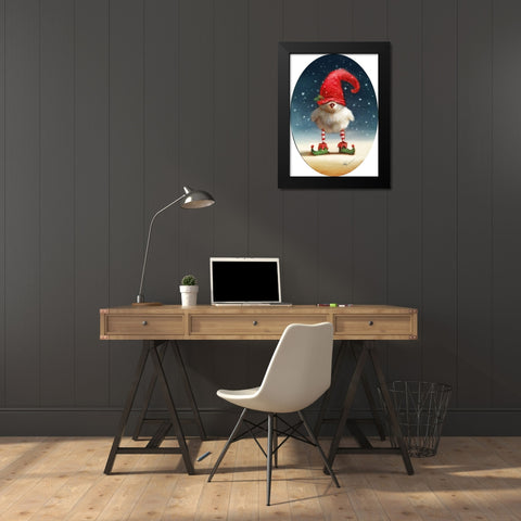 Xmas Help Black Modern Wood Framed Art Print by Heffernan, Lucia