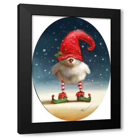 Xmas Help Black Modern Wood Framed Art Print by Heffernan, Lucia