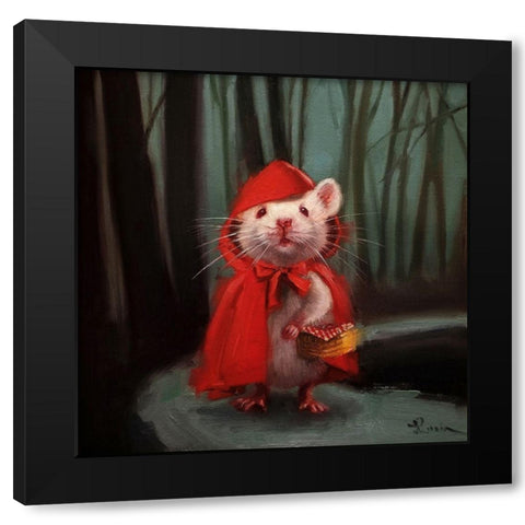Little Red Black Modern Wood Framed Art Print by Heffernan, Lucia