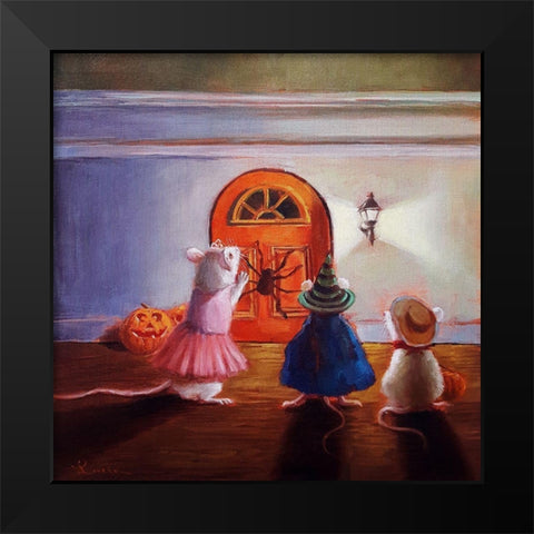 After Hour Trick or Treat Black Modern Wood Framed Art Print by Heffernan, Lucia