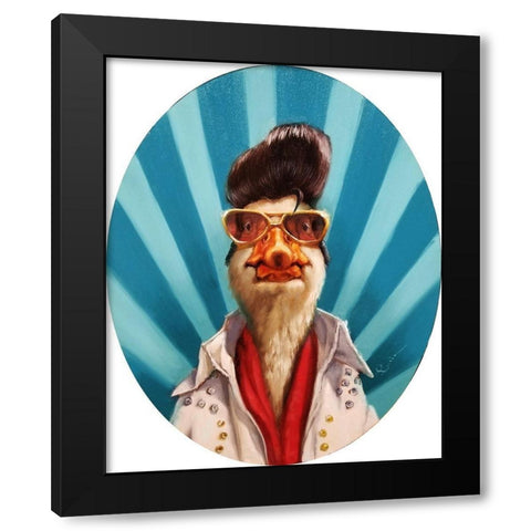 The King Black Modern Wood Framed Art Print with Double Matting by Heffernan, Lucia