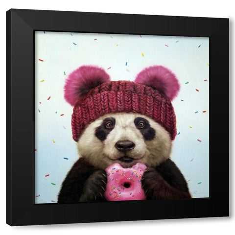 First Bite Black Modern Wood Framed Art Print with Double Matting by Heffernan, Lucia