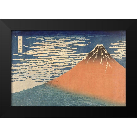 Fine Wind, Clear Morning (Gaifu Kaisei), 1832 Black Modern Wood Framed Art Print by Hokusai, Katsushika