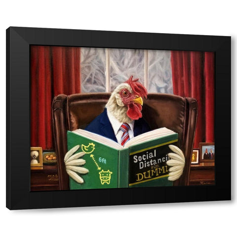 Bird Brain Black Modern Wood Framed Art Print by Heffernan, Lucia