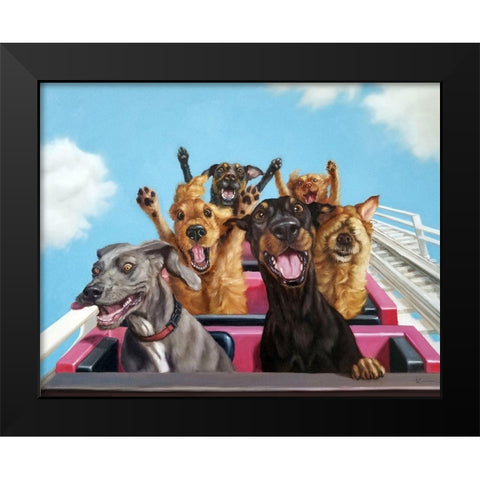Thrill Seekers Black Modern Wood Framed Art Print by Heffernan, Lucia