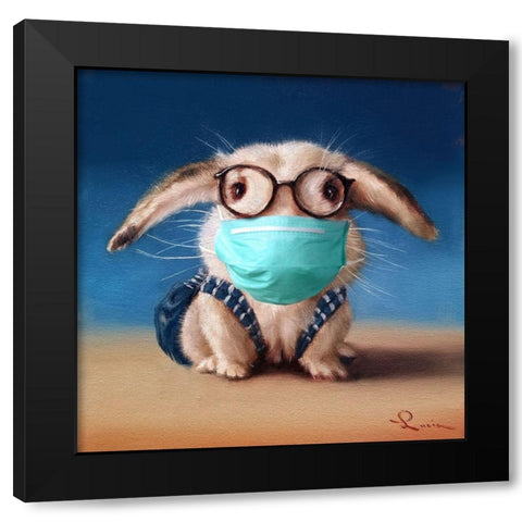 Back To School - Mask Black Modern Wood Framed Art Print with Double Matting by Heffernan, Lucia