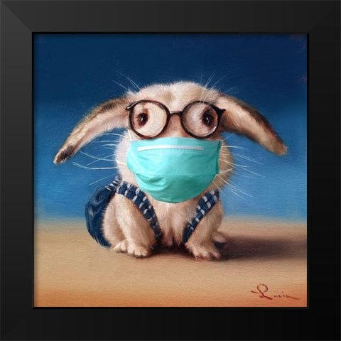 Back To School - Mask Black Modern Wood Framed Art Print by Heffernan, Lucia
