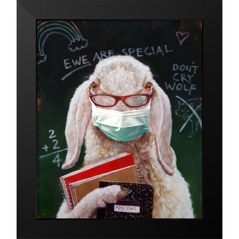 Back To School - Teacher Black Modern Wood Framed Art Print by Heffernan, Lucia