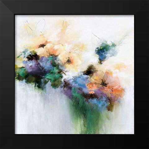 Flower Patterns Black Modern Wood Framed Art Print by Hale, Karen
