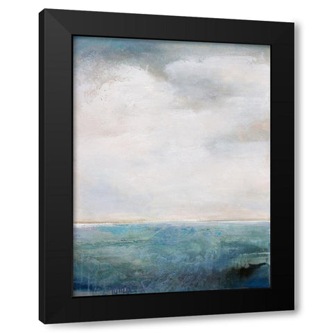 On The Edge of Blue Black Modern Wood Framed Art Print with Double Matting by Hale, Karen