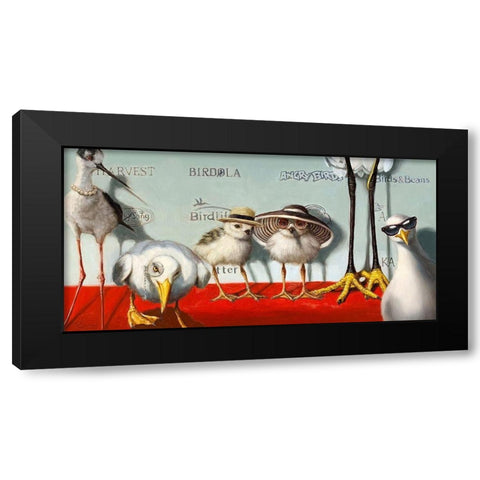 Hampton Chicks Black Modern Wood Framed Art Print by Heffernan, Lucia