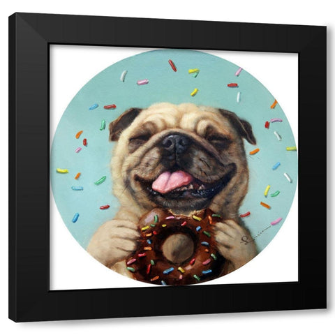 Pugalicious No. 2 Black Modern Wood Framed Art Print with Double Matting by Heffernan, Lucia