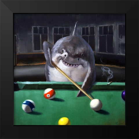Pool Shark Black Modern Wood Framed Art Print by Heffernan, Lucia