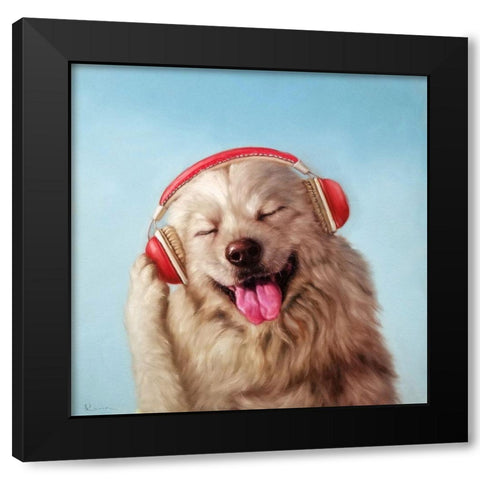 Woof Jam Black Modern Wood Framed Art Print by Heffernan, Lucia