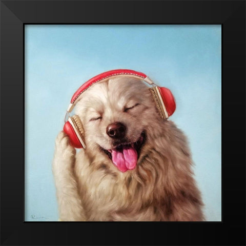 Woof Jam Black Modern Wood Framed Art Print by Heffernan, Lucia