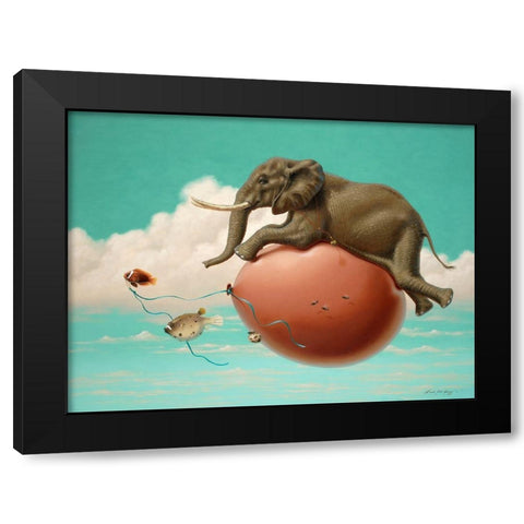 Eds Uplifting Adventure Black Modern Wood Framed Art Print by Herzog, Linda Ridd