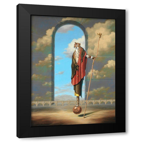 Monty Ridd Cheetah The Visionary Black Modern Wood Framed Art Print with Double Matting by Herzog, Linda Ridd