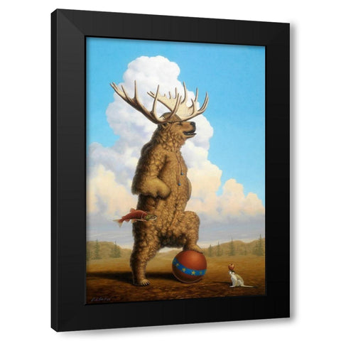 When Griz Grew Up He Wanted To Be A Moose Black Modern Wood Framed Art Print with Double Matting by Herzog, Linda Ridd