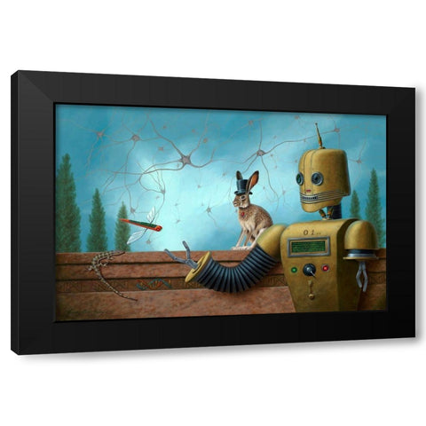 Zero One Black Modern Wood Framed Art Print with Double Matting by Herzog, Linda Ridd