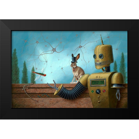 Zero One Black Modern Wood Framed Art Print by Herzog, Linda Ridd