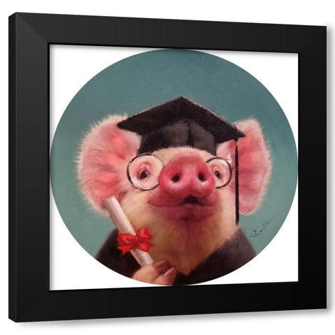 Proud Graduate Black Modern Wood Framed Art Print with Double Matting by Heffernan, Lucia