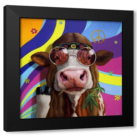Grass Fed Black Modern Wood Framed Art Print with Double Matting by Heffernan, Lucia