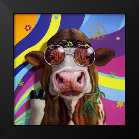 Grass Fed Black Modern Wood Framed Art Print by Heffernan, Lucia