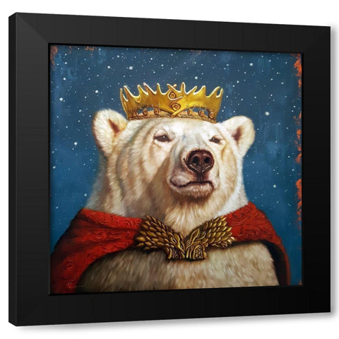 Snow King Black Modern Wood Framed Art Print with Double Matting by Heffernan, Lucia