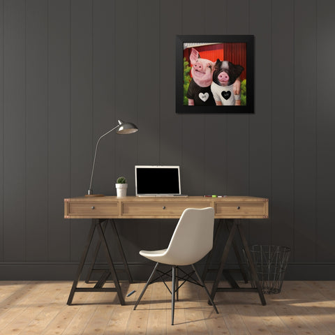 BFF Black Modern Wood Framed Art Print by Heffernan, Lucia
