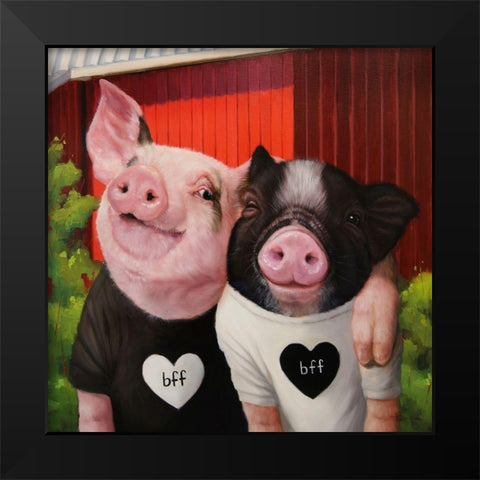 BFF Black Modern Wood Framed Art Print by Heffernan, Lucia