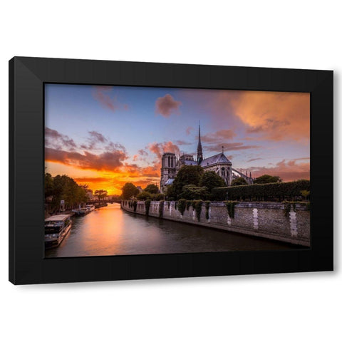 Cathedral Sunset Black Modern Wood Framed Art Print by Herrera, H.J.