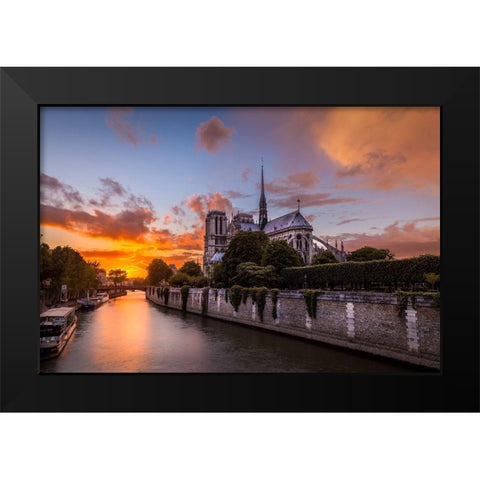 Cathedral Sunset Black Modern Wood Framed Art Print by Herrera, H.J.