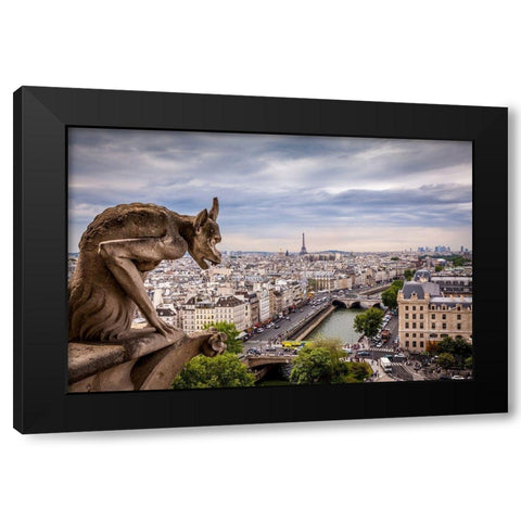 Guardian of the City I Black Modern Wood Framed Art Print by Herrera, H.J.