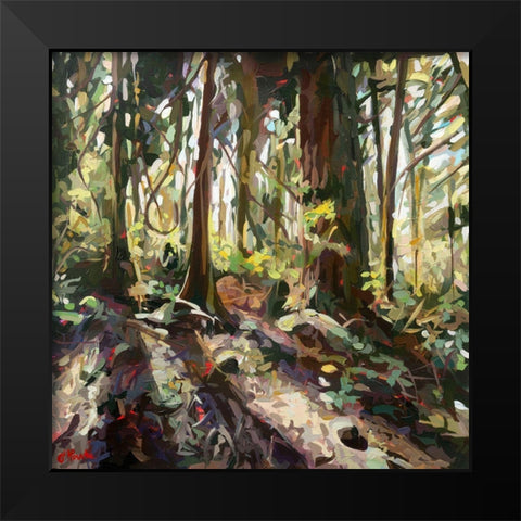 Cedar Shadows Black Modern Wood Framed Art Print by Hastie, Joanne