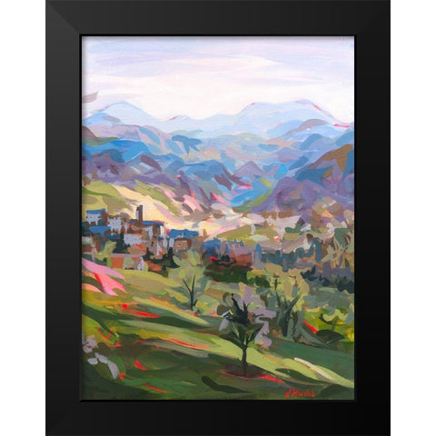 Italian Hillside Black Modern Wood Framed Art Print by Hastie, Joanne