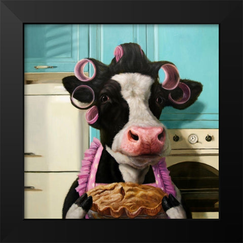 Cow Pie Black Modern Wood Framed Art Print by Heffernan, Lucia