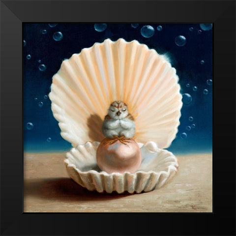 The World Is Your Oyster Black Modern Wood Framed Art Print by Heffernan, Lucia