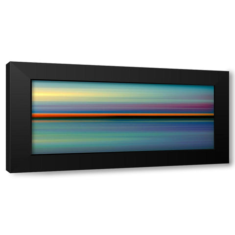 Red Line Horizon Black Modern Wood Framed Art Print by Hile, Scott