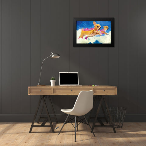 Chick Chihuahua and Darlene Black Modern Wood Framed Art Print by Hastings, Porter