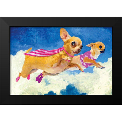 Chick Chihuahua and Darlene Black Modern Wood Framed Art Print by Hastings, Porter