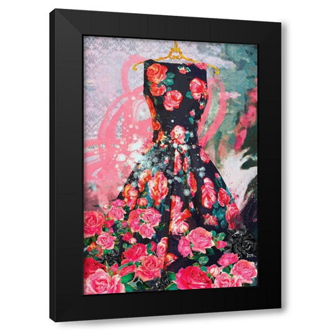 Tiffany Rose Black Modern Wood Framed Art Print by Hastings, Porter