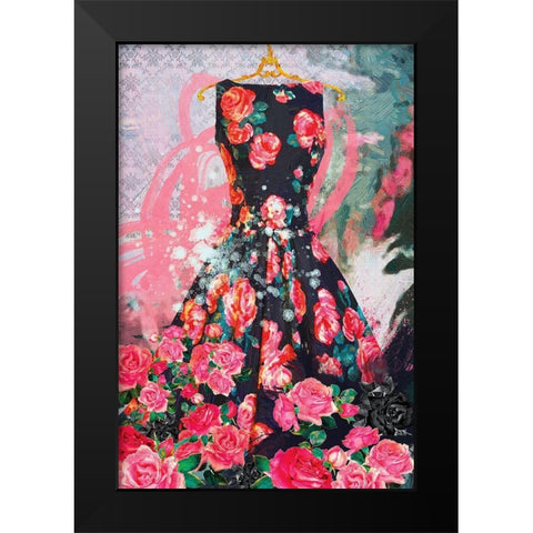 Tiffany Rose Black Modern Wood Framed Art Print by Hastings, Porter