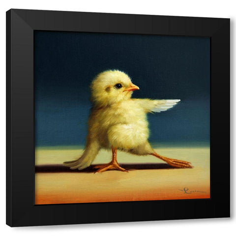 Yoga Chick Bend Knee Black Modern Wood Framed Art Print with Double Matting by Heffernan, Lucia