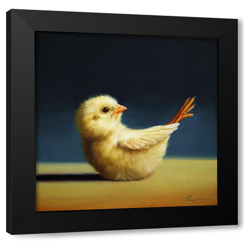 Yoga Chick Boat Pose Black Modern Wood Framed Art Print with Double Matting by Heffernan, Lucia