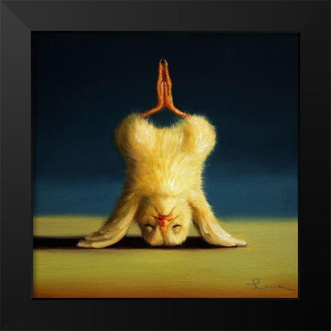 Yoga Chick Lotus Headstand Black Modern Wood Framed Art Print by Heffernan, Lucia