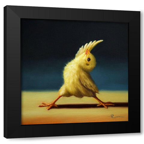 Yoga Chick Reverse Warrior Black Modern Wood Framed Art Print with Double Matting by Heffernan, Lucia