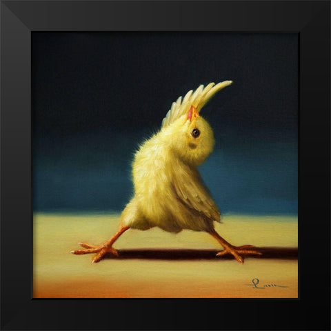Yoga Chick Reverse Warrior Black Modern Wood Framed Art Print by Heffernan, Lucia