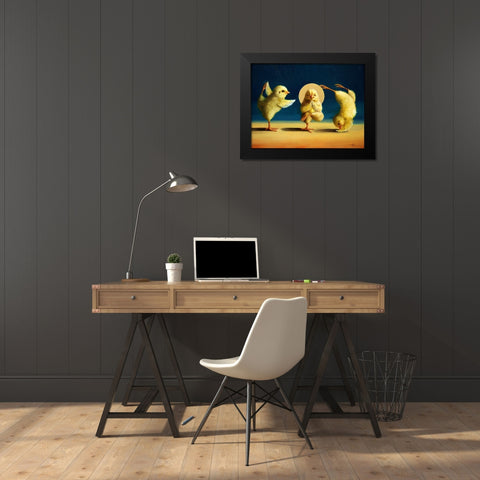 Yoga Chicks Three Black Modern Wood Framed Art Print by Heffernan, Lucia